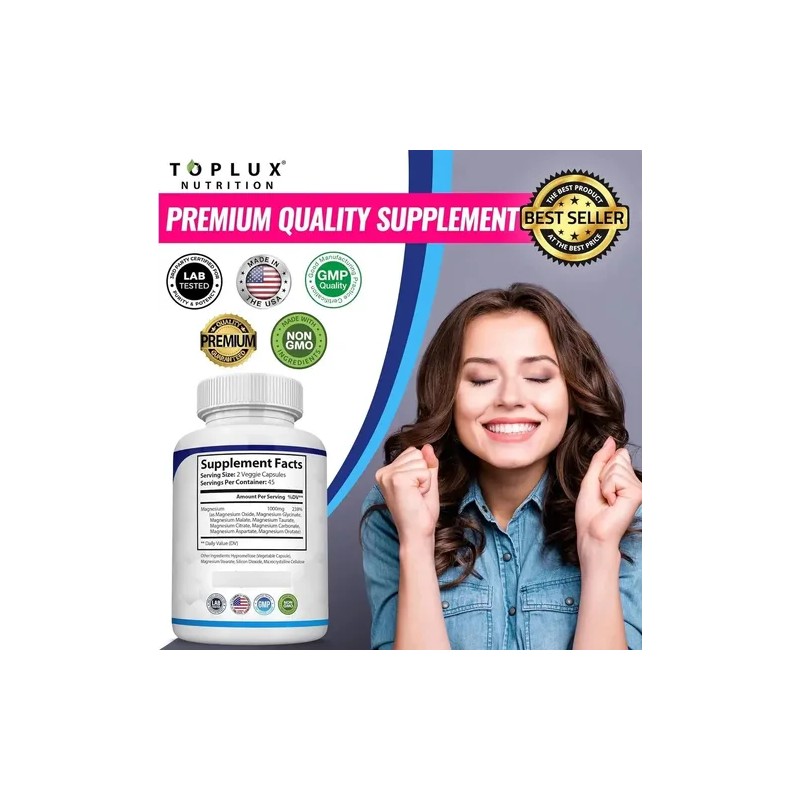 Suplemento Complejo Magnesio 1000mg Formas Cápsulas