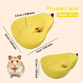 LuckyOpt Ceramic Hamster Bowl, Easy to Clean Anti Flipping Hamster Food and Water Bowl, Small Animal Bowls for Dwarf Hamsters, Parrots, Treat Bowl for Bunny, Guinea Pig (Pear)