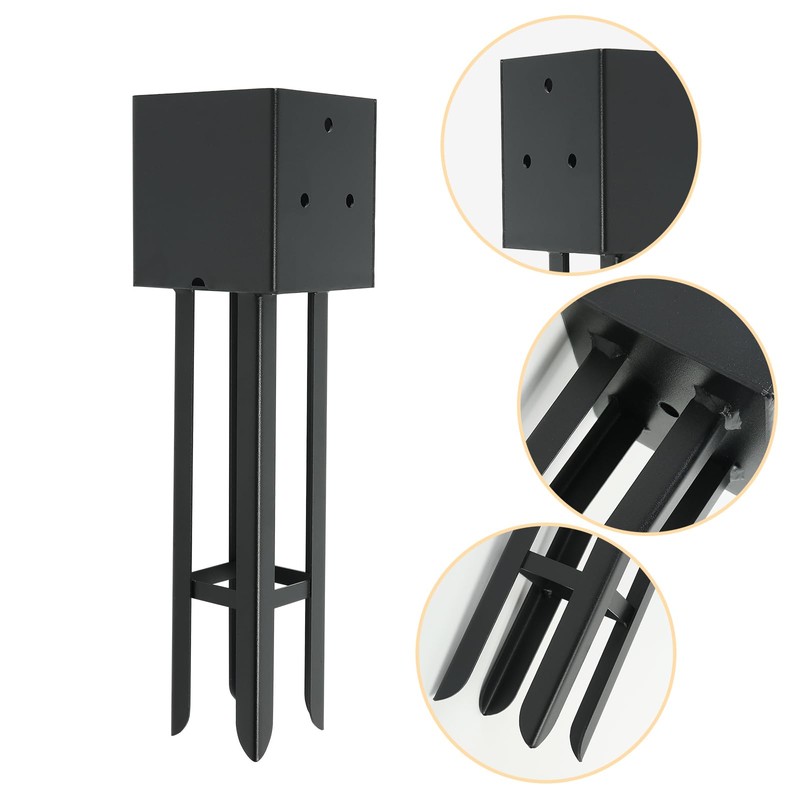 4 Pcs 4”x4“ Concrete Post Anchor,(Actual 3.6"x3.6") Wet Concrete Foundation