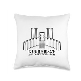 Medieval parlor games designs Viking Chess-Kubb and Booze Throw Pillow, 16x16, Multicolor