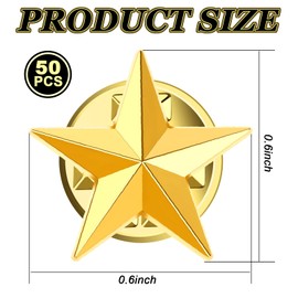 50 Pieces Star Badge Lapel Pin 4th of July Memorial Day Veterans Day Party Silver or Gold Star Badge Lapel Pin Independence Day Costume Decorations