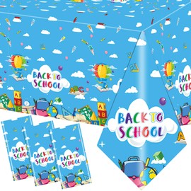 WAHA-GG 3pcs Back to School Tablecloths,Plastic Disposable Welcome Back Tablecloth for Back to School Party Supplies,54 * 108 Inches