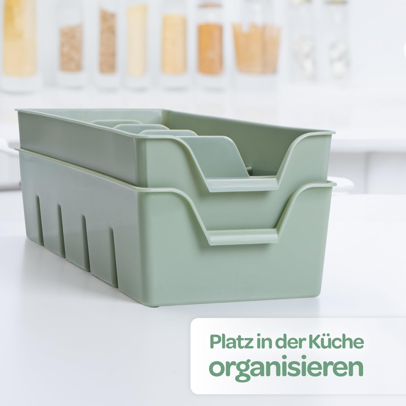KONZEPT Spice Organiser for Cupboard, Stackable Spice Storage, Plastic Spice
