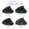 MOYAC Mouse Ergonómico Alarmbrico con 6 Botones, Mouse RGB Silencioso