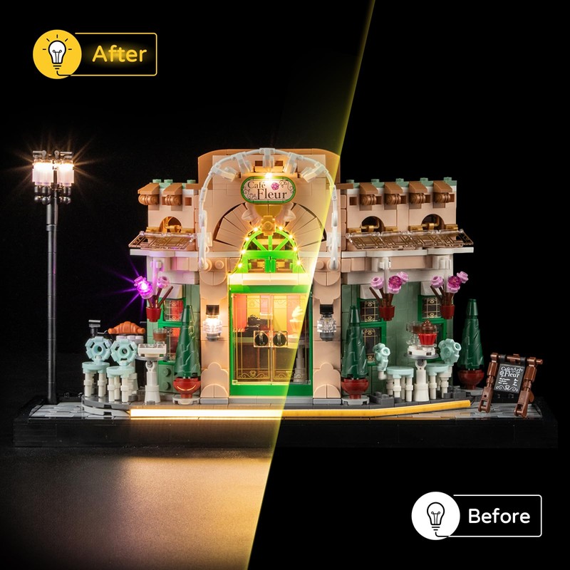 YEABRICKS LED Light for 10362 Icons French Café Building Blocks