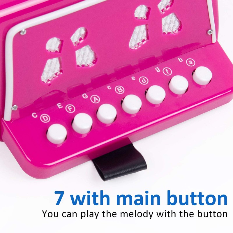 Button Accordion,Horse 10 Keys Control Accordion Musical Instruments for Beginners