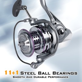 THKFISH Saltwater Spinning Reel, 7000 Surf Fishing Reels, 11+1BB Metal Body Salt Water Spinning Reel, CNC Aluminium Spool Reels for Long Casts, Max 11/25 lb