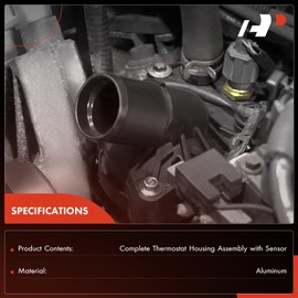 A-Premium Engine Coolant Thermostat Housing Assembly with Sensor Compatible with Kia Soul 2020-2021, Seltos 2021, 2.0L, Replaces for 256002E100