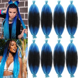 Springy Afro Twist Hair 16 inch Marley Twist Braiding Hair 8 Packs