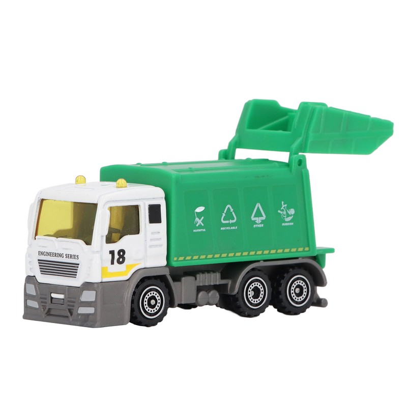 4 Pcs Garbage Truck Toy 1/32 Scale Inertial Drive Sanitation