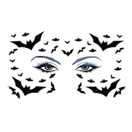 Neva Nude Glitter Bat Black Face and Body Stickers