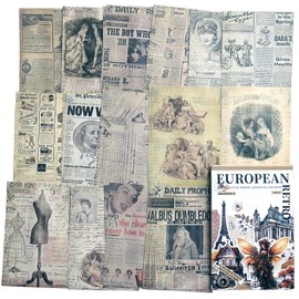 OKUPAN Scrapbooking Supplies Kit with 30 Vintage Papers & 216 Stickers | Scrapbook Kit for Junk Journal, DIY Crafts & Memory Keeping | Gift for Adults, Teens, Kids (All Ages)