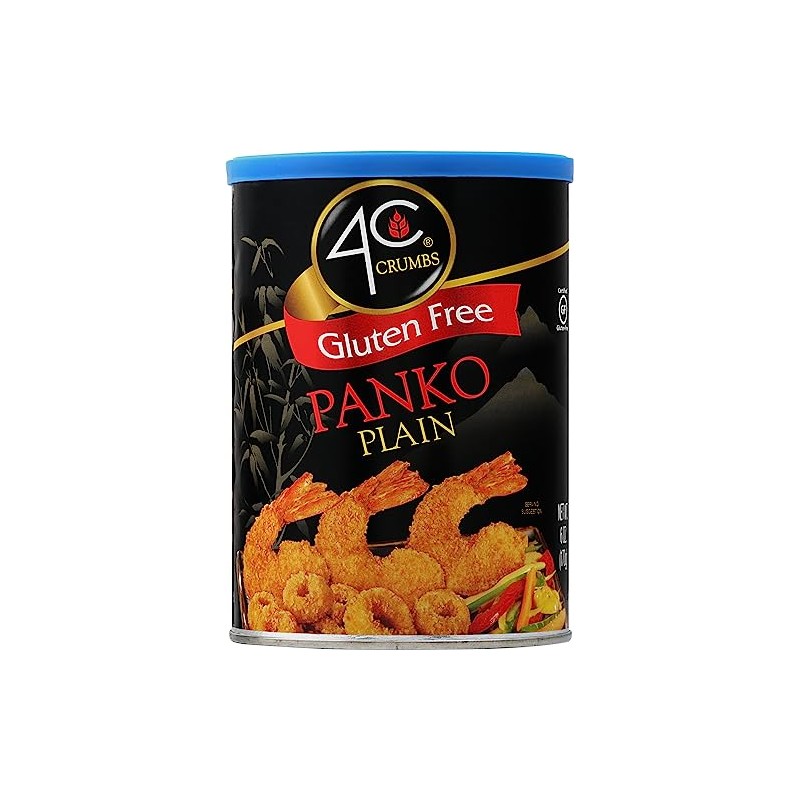 4C Premium Gluten Free Bread Crumbs, Panko Plain 1 Pack,