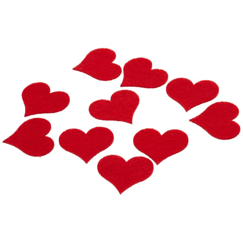 Glorex Felt Heart, red, 4 cm