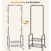 Aooda Small Clothes Rack with Shelves Metal Sturdy Rolling Clothing