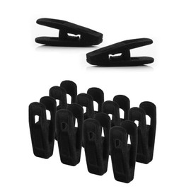 YIYIWANG 10 Pcs Velvet Hangers Clips Non-Slip Clothes Pins Set Slim Line Strong Finger Clips Removable Trouser Clip for Fixing Pants Skirt Cloth Hangers (Black)