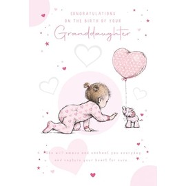 Cherry Orchard 'Congratulations on the Birth of your Granddaughter',cute greeting card from for new baby girl, comes complete with envelope