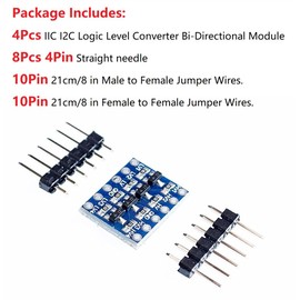 WWZMDiB 4Pcs 4 Channels IIC I2C Logic Level Converter Bi-Directional 5V to 3.3V Buck and 3.3V to 5V Boost for Arduino