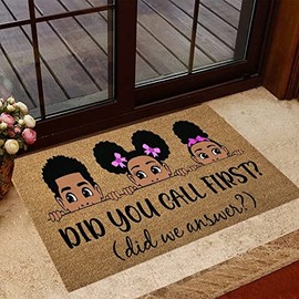 Doormat Indoor Entrance Porch Welcome Flannel Bathmat Children Doormat Kitchen Home Decor Did You Call First Did We Answer African American Kitchen Home Decor Housewarming Decor 24x16 Inch