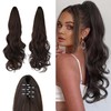 JWLFLOWXISS Ponytail Extension, 24 Inch Long Curly Wavy Pony Tails