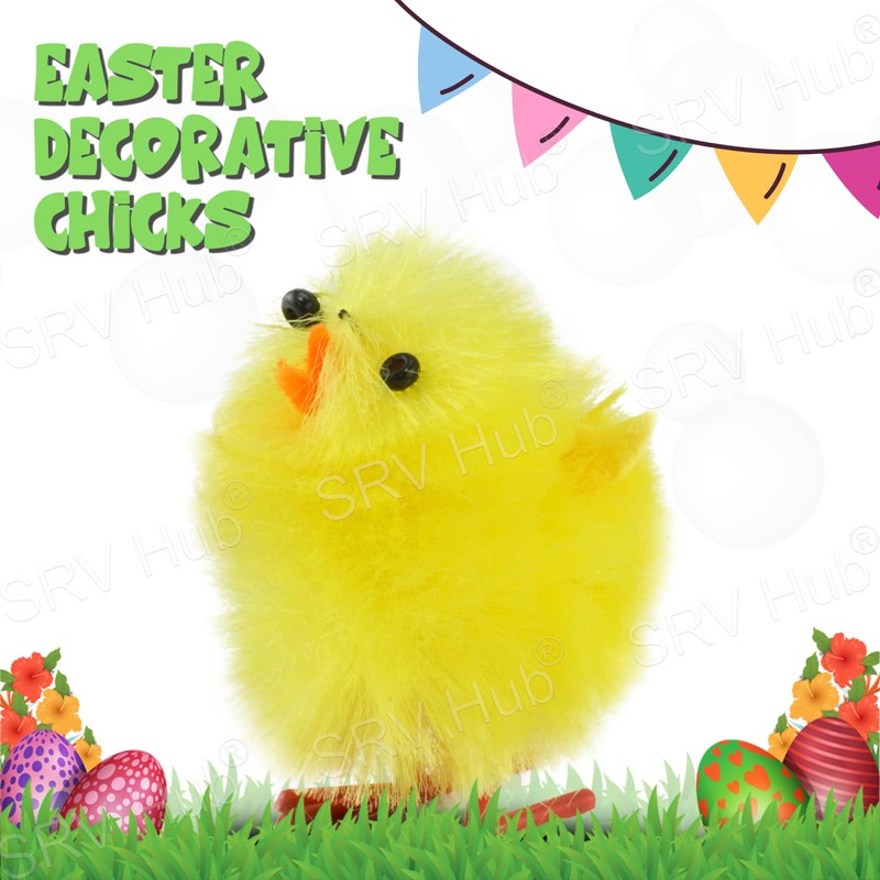 12PCs Easter Chicks, Mini Easter Chicks Yellow Easter Chenille Chicks