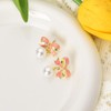 Bow Pearl Dangle Earrings for Women Pink Bow Stud Earrings