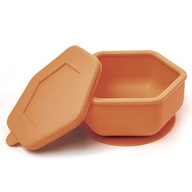 Tiny Twinkle Silicone Suction Bowl with Lid for Baby and Toddler - 100% Silicone - BPA Free - Microwave Safe - Strong Suction Bowls For Baby, Snack Containers For Toddlers (Cinnamon, 13 oz.)