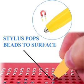 KSJEHW Pack of 2 Replacement Pens - Magnetic Pen for Magnetic Drawing Boards - Magic Board with Balls, Magnetic Board, Magnetic Game (Yellow, Blue)