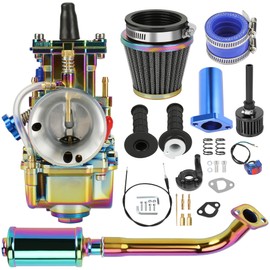 PWK 24mm Carburetor Carb Exhaust Muffler Stage 2 Kit Replacement for Predator 212 224cc 196cc Coleman Mini Bike CT200U CT200U-EX BT200X Baja Warrior Trailmaster MB200 Go Kart Parts