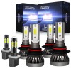 AUIMSOCO 6X 9005 9006 880 6000K Combo LED Headlight Fog