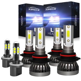 AUIMSOCO 6X 9005 9006 880 6000K Combo LED Headlight Fog Light Bulbs Super Brights Kit A+