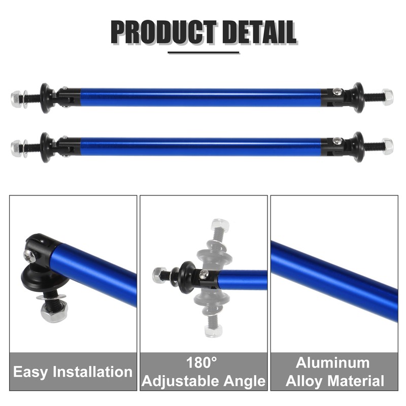 MACHSWON 2pcs Front Rear Bumper Lip Splitter Strut Rod Adjustable