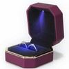 AVESON Luxury Ring Box, Square Velvet Wedding Ring Case Jewelry