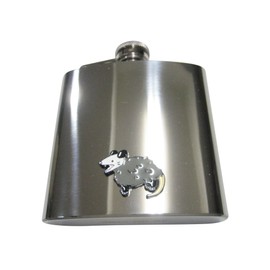 Happy Opossum Possum 6 Oz. Stainless Steel Flask