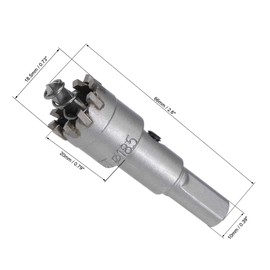 sourcing map 18.5mm Carbide Hole Cutter, Hole Saws for Stainless Steel Sheet Metal, High Density Carbide Tooth