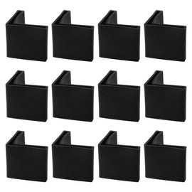 sourcing map Pack of 12 Chair Leg Caps Corner Protection Cover Protective Caps Foot Caps Floor Protectors L Type 30 mm x 30 mm Black