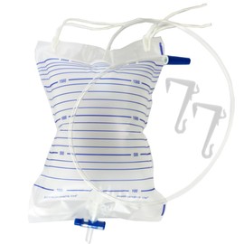 Urinary Drainage Bag, 2000mL, Anti-Reflux Valve, Easy Drain Switch, for Home and Hospital Health Aids (1 Pack)