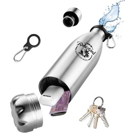 Gift Pension Man, Bin im Ruhestand - Ich muss gar nichts, Stainless Steel Drinking Bottle, Insulated Water Bottle with Storage Box for Headphones, Money, Stash Can Travel Safe for Home, Office, Hotel,