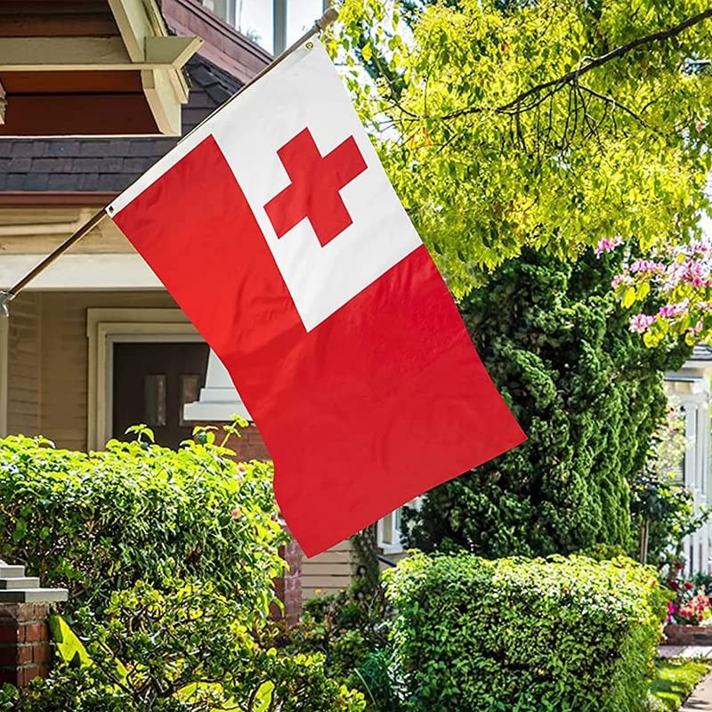 AIMALL 90 X 150CM Tongan Flag Large Puleʻanga Fakatuʻi ʻO