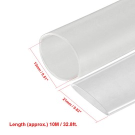 uxcell Heat Shrink Tubing 1/2"(13mm) Dia 21mm Flat Width 10m 2:1 Heat Shrink Tube Wire Wrap Clear
