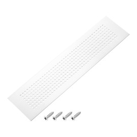 PATIKIL 20 x 3 Inch Door Air Vent Cover, Aluminum Grille Ventilation Cover Louvered Diamond Hole with Mounting Screws for Cabinet Wardrobe Door, Silver