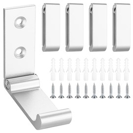 pzihao Pack of 5 Foldable Wall Hooks, Folding Hooks, 90° Foldable Coat Hooks, Wall Towel Hooks, for Kitchen, Bathroom, Wall, Jacket, Towel, Keys, Bags Hooks, Silver