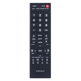 CT-RC1US-16 Replaced Remote Control fit for Toshiba TV 19AV600 26C100U 26C100U1 28L110U 32L110U 32L220U 40L310U 43L310U 43L420U 49L310U 49L420U 55L310U 65L350U 19AV600U 19AV600UZ 19C100 19C100U 19C10U
