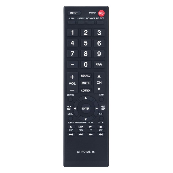 CT-RC1US-16 Replaced Remote Control fit for Toshiba TV 19AV600 26C100U