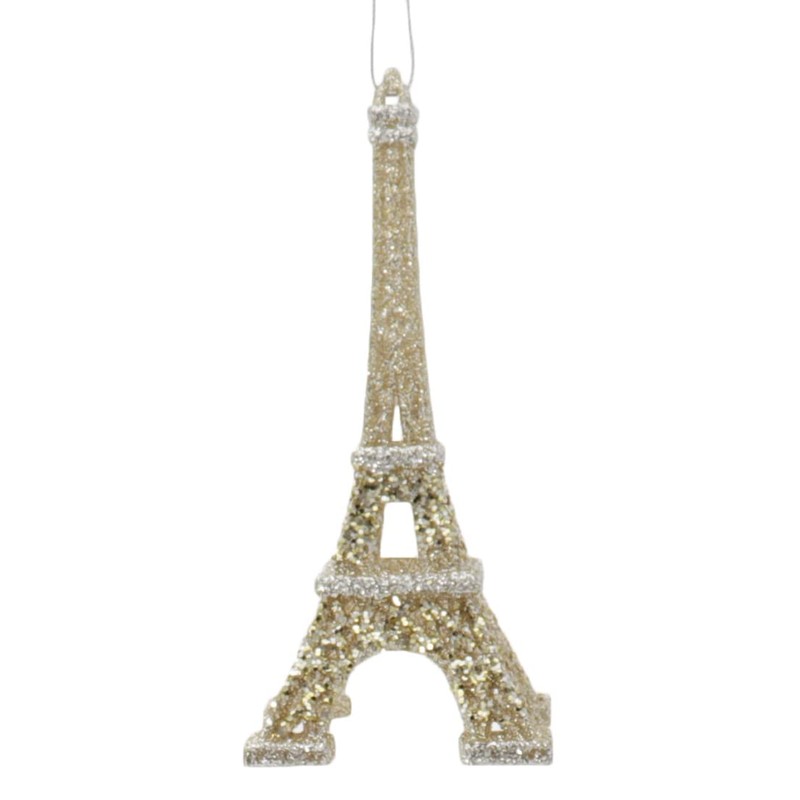 Light Gold and Silver Eiffel Tower Ornaments, 2 Assorted