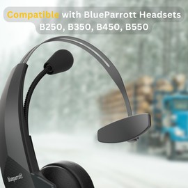 Global Teck Breath Noise-Reducing Foam Windscreens, 2-Pack Replacement for Lapel & Boom Microphones, Soft Foam Fit for BlueParrott B250/B350/B450, Poly Encore, Jabra Evolve Series (40/65), Logitech