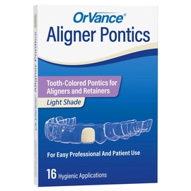 OrVance Aligner Pontics - Light Shade (16 Count) | Fills The Space of Missing Teeth in Invisalign, Clear aligners and Retainer Trays