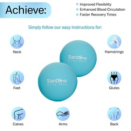 Lacrosse Massage Balls for Deep Tissue Massage - Release Tension Relieve Muscle Soreness Improve Flexibility - Ideal for Myofascial Release Trigger Point Therapy - 2Pack Yoga Balls by Sandine (Blue)