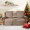 Ruaozz Waterproof Loveseat Recliner Cover with Console Non-Slip Reclining Couch