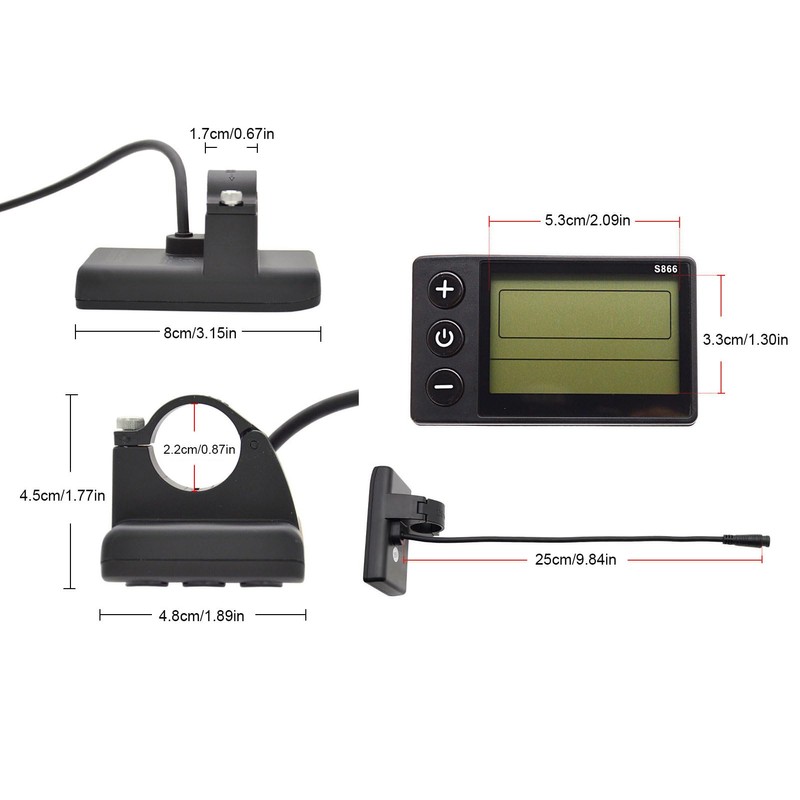 RiToEasysports Bike Speedometer, ABS LCD S866 Display Meter Control Panel